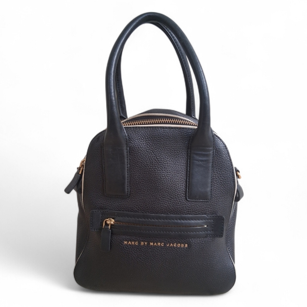 Authentic Marc Jacobs Incognito Satchel Black Leather Handbag Purse